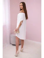Šaty vázané na rukávech bílé