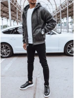 Pánská rozepínací zateplená tmavě šedá mikina FashionStreet BX5598 Pánská rozepínací zateplená tmavě šedá mikina FashionStreet BX5598
