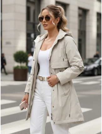 Dámská světle béžová přechodná bunda parka FashionStreet TY5553