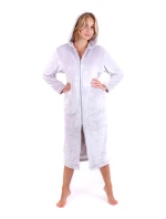 Dámský župan Siena s kapucí na zip 3656 světle šedá - Vestis