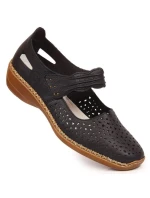 Rieker W RKR139 tmavě modrá kožená polobotka