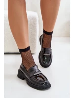 Lakované Dámské Mokasíny S Ozdobou Černé D&A LZ42-031 Lakované Dámské Mokasíny S Ozdobou Černé D&A LZ42-031