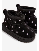 Dětské sněhule se srdíčky Gracina – černé