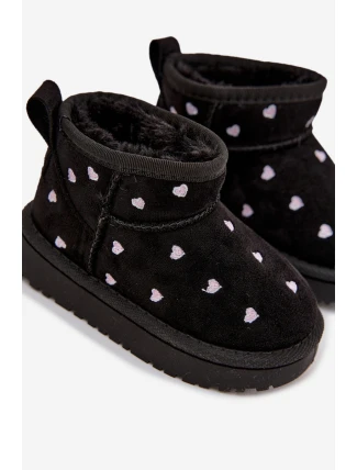 Dětské sněhule se srdíčky Gracina – černé