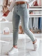 Dámské džínové kalhoty slim fit s páskem SLIMVISA modré FashionStreet UY2460