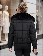 Krátká dámská zimní prošívaná bunda, černá, FashionStreet TY6037 Krátká dámská zimní prošívaná bunda, černá, FashionStreet TY6037