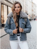 Dámská džínová bunda FURDENIM s kožešinou světle modrá FashionStreet TY4755z