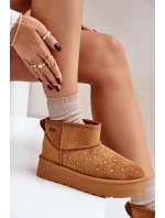 Sněhule se zdobením na platformě Big Star OO274A104 Camel