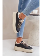 Snímače na platformě s ozdobnými šňůrkami černé Fonetha