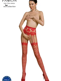Dámské sexy punčochové kalhoty ECO S009 Červená - Passion