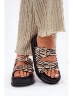 Dámské Pantofle S Přezkami Na Platformě Zebra Nilatha Dámské Pantofle S Přezkami Na Platformě Zebra Nilatha