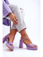 Dámské semišové sandály na platformě fialove Verda