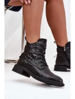 Dámské boty Artiker – zateplené z přírodní kůže, černé