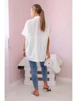 Bavlněná košile s krátkým rukávem 28838 ecru - Kesi