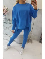 Souprava s oversize halenkou chrpově modré barvy