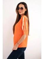 Dámská viskózová blůza s ozdobnými stuhami oranžová