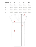 S392 Šaty uvolněného střihu s výstřihem do V - béžové