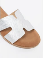 Praktické dámské stříbrné  nazouváky bez podpatku