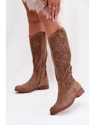 Ažurové kozačky model 224442 Step in style Ažurové kozačky model 224442 Step in style