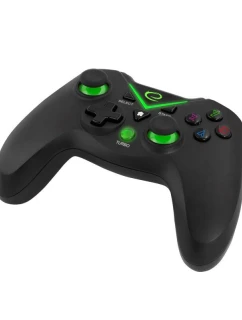 Bezdrátový gamepad Esperanza EGG112K (PC, PS3, Xbox One; barva černá, barva zelená)