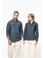 Kariban K 518 Denim halenka s dlouhým rukávem 20.K518 blue jean Kariban K 518 Denim halenka s dlouhým rukávem 20.K518 blue jean