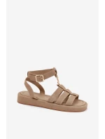 Dámské Sandály Na Platformě Se Zlatým Detalem Khaki Kartia