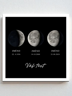 Personalizovaný magický fotoobraz v rámu - čtverec 20x20 - měsíční fáze rodiny