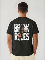 Pánské bavlněné tričko oversize s potiskem Break Rules černá NX4005R Pánské bavlněné tričko oversize s potiskem Break Rules černá NX4005R