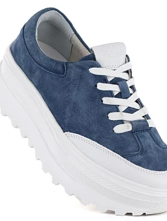 Dámské kožené boty na platformě modré Vince dámské