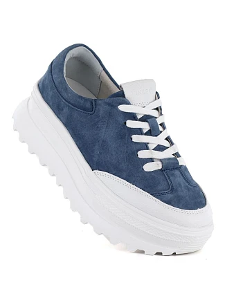 Dámské kožené boty na platformě modré Vince dámské