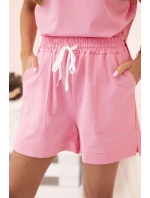 Dámský punto set s krátkými rukávy a šortkami světle růžová
