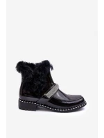 Boty Na Plochém Podpatku A Platformě Sztyblety Černé Linestta