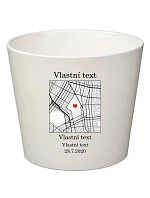Personalizovaný keramický květináč s mapou - malý