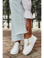 Dámské sportovní boty na platformě 13613 Bílá - VINCEZA Dámské sportovní boty na platformě 13613 Bílá - VINCEZA