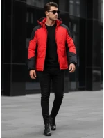 Pánská zimní bunda s kapucí červená FashionStreet TX5121