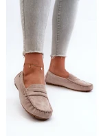 Dámské Mokasíny Z Ekologického Zamsu Světle Béžové Rerceria