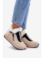 Dámské Botky S Kožešinou Béžové Zeriana