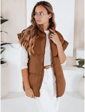 Dámská prošívaná vesta NIMIA camel FashionStreet TY3249 Dámská prošívaná vesta NIMIA camel FashionStreet TY3249