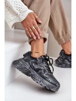 Dámské tenisky s odřením na platformě černé Seladwen Dámské tenisky s odřením na platformě černé Seladwen