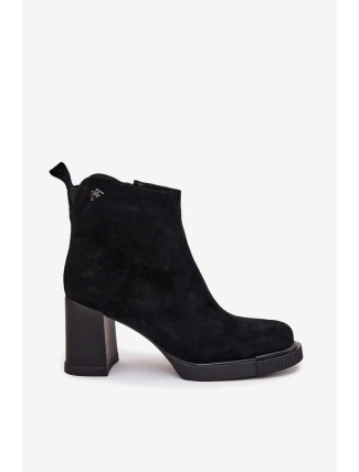 Dámské botky Vinceza – na sloupkovém podpatku, černé