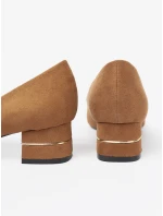Praktické  lodičky hnědé dámské na širokém podpatku