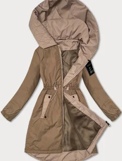 Tmavě béžová dámská bunda se stahováním v pase S'West (B8352-12)