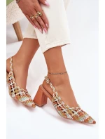 Sandály S Pletením Na Podpatku Mmultikolor Ebina Sandály S Pletením Na Podpatku Mmultikolor Ebina