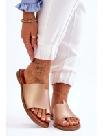 Dámské kožené žabky zlato Amite