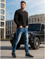 Modré pánské kalhoty FashionStreet UX3821 Modré pánské kalhoty FashionStreet UX3821