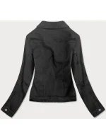 Vypasovaná černá dámská džínová bunda (F2331)