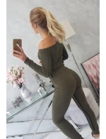 Sada s dvojitými pruhy v khaki barvě Sada s dvojitými pruhy v khaki barvě