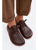 Kožené dámské polobotky Barefoot Zazoo 10189 Čokoládové