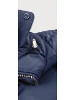 Tmavě modrá dámská zimní bunda s odepínacími rukávy (w761) Tmavě modrá dámská zimní bunda s odepínacími rukávy (w761)