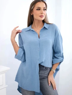 Bavlněná mušelínová košile jeansowy